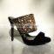 China Factory Wholesale Suede Material Fashion Women High Heel Sandal Slipper 120mm