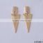 Brush Silver and Brush Gold Triangle Earring