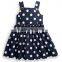 British Style Baby Girls Cotton White Spot Vest Casual Sundress