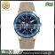 Genuine leather stainless steel sports watch for men