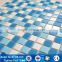 2015 20x20mm pool and spa blue glass mosaic swimming pool tile