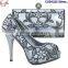 CSB1232 Fashionable new design high heel shoes matching bags.italian shoes nad bags for ladies