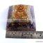 Orgonite Mix Chakra Stone Crystal Amethyst Pyramid With 4 SBB Coil Charged Crystal Point