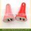 Customized colors universal 5V 3.1A dual usb car charger for Samsung smart phones