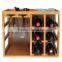Six Bottle Bamboo Wine Rack 6 Bottle Capacity Stackable Storage Wine Rack Glass Holder
