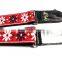 red flower Guitar Strap bass banjos mandolin tough adjustable twill leather end