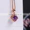 hot 925 sterling silver 18K gold plated precious natural purple amethyst crystal pendant necklace gold plated jewelry wholesale