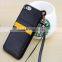 Guangzhou Silica Leather Slim Mobile Phone Cases With Card Slot And Lanyard Quality Choice
