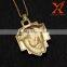 18K Gold Stainless Steel chakra Jewellery Big Weight Jesus Face Head Cross Pendant
