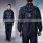 Black polyester raincoat with pants