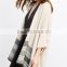 2015 Hot Selling Woman Print Hem Loose Kinitted Cape Kimono