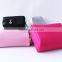Square leather cosmetic bag debossed LOGO gold color makeup bag