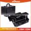 2016 Sunrise black aluminum empty makeup train case with 4 rolling tray and cosmetic compartments