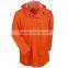 Orange Waterproof Seamless Polyester Rain Jacket