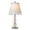 Best selling decorative table lamp made in china crystal work table lamp with fabric shades
