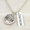 Antique Silver Vintage Circle 45LBS 20.4KG Weight Plate and DISCIPLINE Charms Sports Necklace