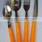 24PCS Stainless Steel Plastic Handle Cutlery Set