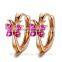 Charming Pendant Design Pave Red Zircon Diamond Attractive butterfly rose gold plated solid sterling silver cz earring studs