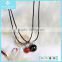 Natural Black and Red Agate Alphabet Letter Silver Charms Necklace Pendant Jewelry