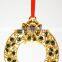 14K Yellow Gold Plated Metal Xmas Ornament with Green Crystal from Swarovski