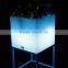 Rotomolded plastic square concrete planter with led light