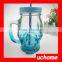 UCHOME Skull Shape Colorful Glass Mason Jar With Handle
