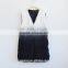 2016 New Faux Fur Lady Coat Black Splicing White Color Fashion Winter Vest