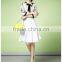 summer high waist side zipper snow white A-line patchwork skirt