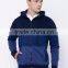 Men Blue Colourblocked Hooded Sweatshirt 2 Pockets Zip Closure Straight Hem Hoodies 100 Percent Cotton Soft Warm Comfort Sweater