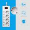 Euro 4 electrical outlet power usb bar with over current surge protection plug socket 250v 16a 1.8m cord