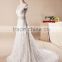 Latest style elegant embroidered shining wedding dress short sleeve V-line bridal wedding dress TS191