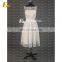 CE742 New Arrival Beautiful Round Neck Lace Tea-length White Bridesmaids Dresses