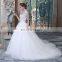 Unique Fashion Ball Gown Sleeveless Sweetheart Neckline Appliqued See Through Back Tulle Wedding Dress 2017