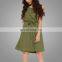Round neck design sexy lace dress sleeveless chiffon belt dress 2016