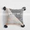 i@home Geometric splicing triangle ball tassel fringe cotton sofa pillow cushion cover