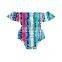 Mexican Serape Off Shoulder Jumpsuit Baby Overalls Girl Rompers