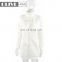Standing Collar White Super Soft Plush Sherpa Fleece Zipper Bathrobe With Pompom