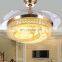 European luxury living room bedroom crystal lamp LED brand Stealth ceiling fan fan lights restaurant lights