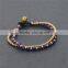 Purple woven stone beaded bracelet handcuff XE09-0241