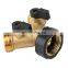 Heavy duty 2 way solid shutoff  brass y hose splitter