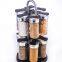 12 Jars Unique Torch-Shaped Glass Spice Jars with Sliding Sift and Pour Tops Spice Rack Set