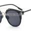 women ladies female fashionable custom black full metal frame oval sun glasses