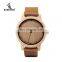 Original Wholesale Handcrafted Wood Watch Leather Bamboo Watch Man Japan Quartz Movement