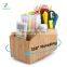 Bamboo Office Desk Organizer, 360 Degree Rotating Organizer with 4 Compartment for Office Stationery