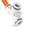 SMC 3 way PE series Union Tee pneumatic quick connect air hose fittings