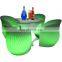 Outdoor Garden Patio Plastic Furniture High Top Led Cocktail Bar Table And Chairs With Stools Light up Cocktail Table