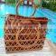 Square Summer Bohemian Bag Square Rattan Top Handles Bag Unique Design