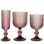 High Quality 250 ml Vintage Pattern Wine Glassware Set Purple Colored Embossed Glasses Elegant Drink Ware