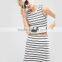 Stripe long skirt and tops women blouse latest tops designs girls