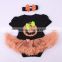 Halloween orange petti romper set newborn baby clothes girls infant ruffle romper with bowknot hair band 2 pcs 2016 baby clothes